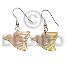 Dangling mop 24x17mm bird Shell Earrings