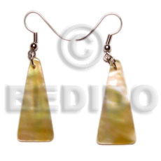 hand made Dangling tall pyramid mop 30mmx15mm Shell Earrings