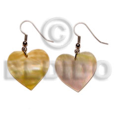dangling heart MOP 25mmx25mm - Shell Earrings