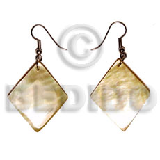 dangling MOP diamond 30mmx35mm - Shell Earrings