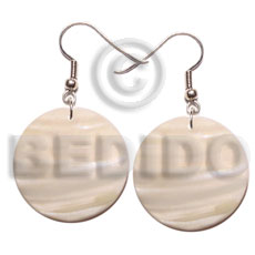 30mm round kabibe shell - Shell Earrings