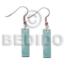 40mmx10mm blue kabibe bar  resin backing - Shell Earrings