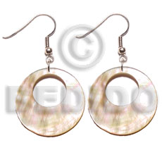 Dangling 35mm round mop Shell Earrings