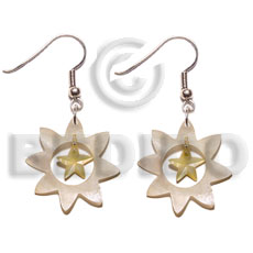 Dangling 40mm sun hammershell Shell Earrings