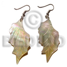 Dangling mop leaf Shell Earrings