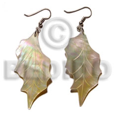 hand made Dangling mop leaf Shell Earrings