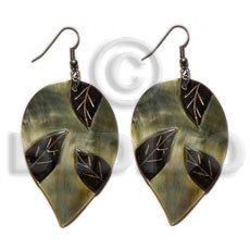 hand made Dangling inverted teardrop 35mm blacklip Shell Earrings