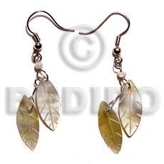 hand made Dangling 25mmx8mm double mop Shell Earrings