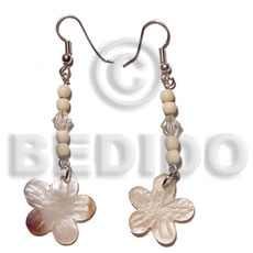 Dangling 20mm hammershell flower Shell Earrings