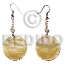 Dangling 25mm mop glass Shell Earrings