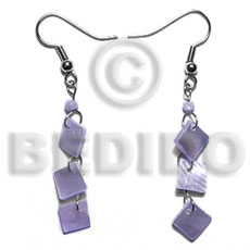 Dangling 8mm lilac hammershell Shell Earrings