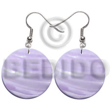 30mm lilac round kabibe shell - Shell Earrings