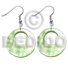 hand made Dangling 35mm pastel green Shell Earrings