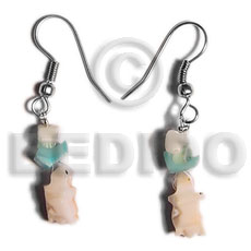 hand made Dangling crazy cut shell Shell Earrings