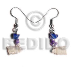 hand made Dangling crazy cut shell Shell Earrings