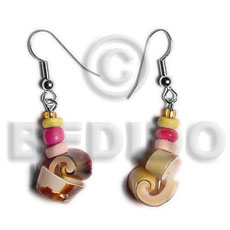 dangling everlasting green luhuanus / 4-5 coco Pokalet. combination - Shell Earrings