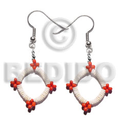 Dangling white clam glass Shell Earrings