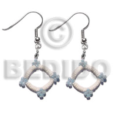 hand made Dangling white clam glass Shell Earrings