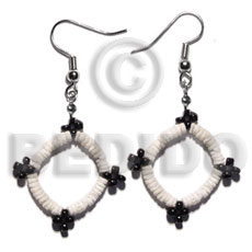 Dangling white clam glass Shell Earrings