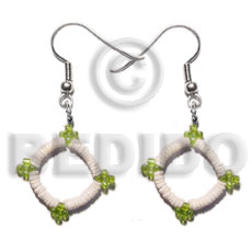 Dangling white clam glass Shell Earrings