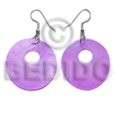 Dangling 35mm lilac hammershell Shell Earrings