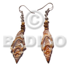 hand made Dangling tiger vertagus 4-5mm Shell Earrings