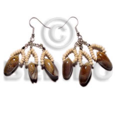 hand made Dangling olive shells 2-3mm Shell Earrings