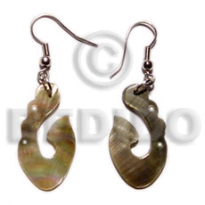 Dangling blacklip 35mmx20mm hook Shell Earrings