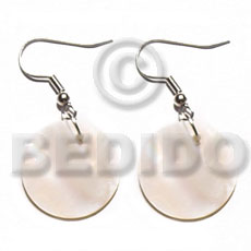 dangling round 20mm kabibe shell - Shell Earrings