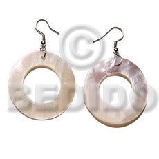 dangling 35mm natural hammershell  25mm hole - Shell Earrings