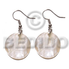 Dangling 20mmx20mm round hammershell Shell Earrings