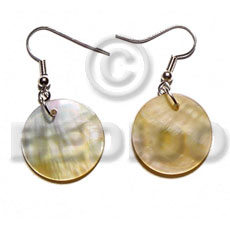 dangling 20mmx20mm round MOP - Shell Earrings