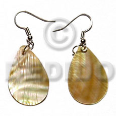 dangling 30mmx25mm brownlip teardrop - Shell Earrings