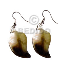 hand made Dangling 35mmx25mm pear blacklip Shell Earrings