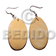 dangling 35mmx30mm oval melo shell - Shell Earrings