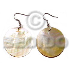 dangling 30mm round MOP - Shell Earrings