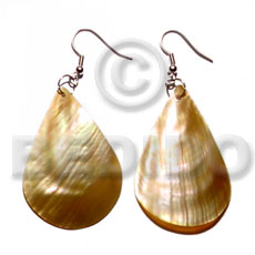 dangling 45mmx30mm  brownlip teardrop - Shell Earrings