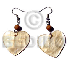 Dangling 35mmx35mm heart mop Shell Earrings