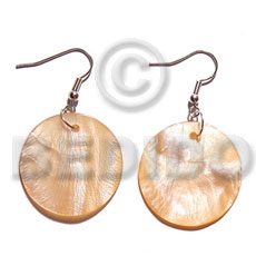 Dangling 20mm round melon hammershell Shell Earrings