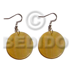 hand made Dangling 20mm round mop Shell Earrings
