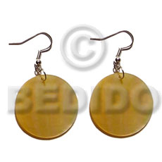 dangling 20mm round MOP - Shell Earrings