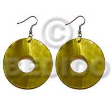 hand made Dangling 35mm ring hammershell Shell Earrings