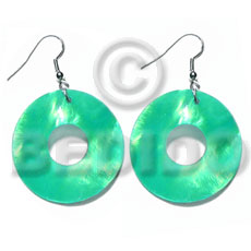 Dangling 35mm ring hammershell Shell Earrings