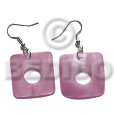 Dangling 35mm square hammershell Shell Earrings