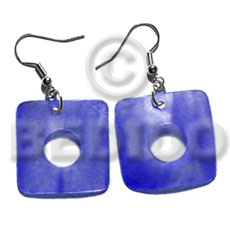 Dangling 35mm square hammershell Shell Earrings