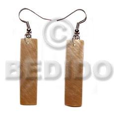 hand made Dangling 45mmx10mm brownlip flat bars Shell Earrings