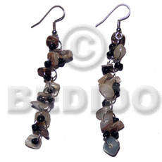 hand made Dangling hammershell square cut Shell Earrings