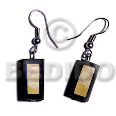 Dangling 20mmx10mm inlaid mop bar Shell Earrings