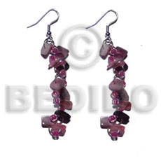 dangling pink hammershell square cut - Shell Earrings