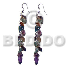 dangling rainbow hammershell square cut - Shell Earrings